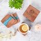 Wood Coasters with Resin - Set of 4 Cup Coasters with Holder - 4 x 4 Inches - Unique, Handmade, & Aesthetically Pleasing for Home, Office, Bar Decor - Modern, Rustic, Blue